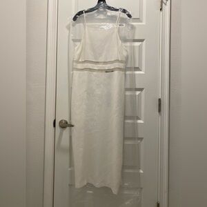New Off White BCBGMaxAzria Midi Dress 12 Eva